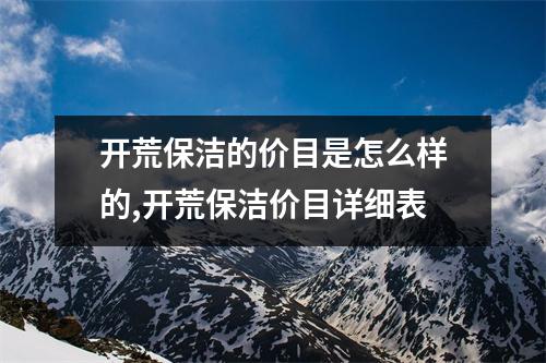 開(kāi)荒保潔的價(jià)目是怎么樣的,開(kāi)荒保潔價(jià)目詳細(xì)表